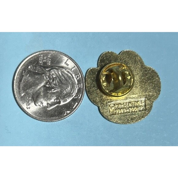 School Pride Orange & Black Cats, Wildcats, or Panther Paw Print Lapel Pin - Picture 2 of 2